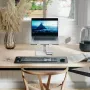 ALOGIC Elite hliníkový stojan na notebook s bezdrôtovou nabíjačkou – biely