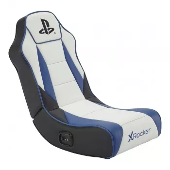 X Rocker Geist 2.0 PlayStation podlahová herná stolička s 2.1 audio systémom – biela/modrá