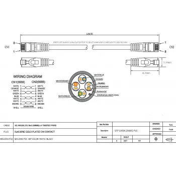 Vision CAT6a STP sieťový patch kábel 1m čierny - odľahčený konektor RJ45