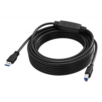 VISION 10 m USB 3.0 aktívny predlžovací kábel - niklované konektory - 5 Gbps - USB A na USB B - čierny