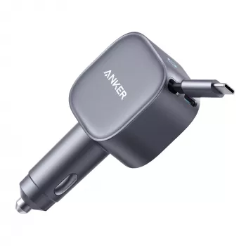 Anker Nano auto nabíjačka (75 W, USB-C konektor, integrovaný zvinovací USB-C kábel)