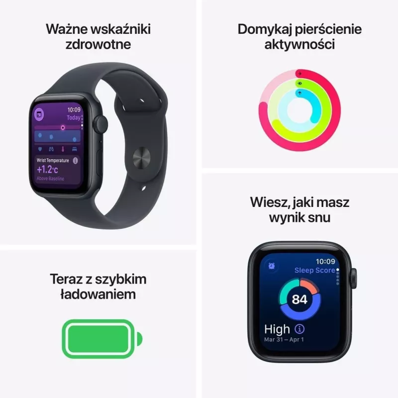 Apple Watch SE 3 GPS 44mm Midnight hliníkové puzdro s Midnight Sport Band M/L