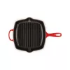 Le Creuset liatinová grilovacia panvica, hranatá, 26 cm, čerešňová červená