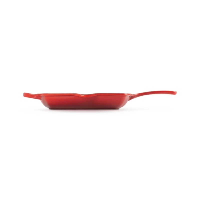 Le Creuset liatinová grilovacia panvica, hranatá, 26 cm, čerešňová červená