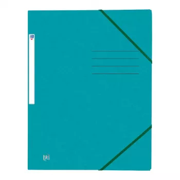 Oxford TOP FILE+ rohová gumičková dokumentová mapa A4 3 chlopne aqua 400116326