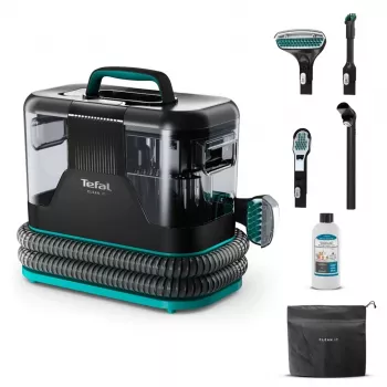 Tefal Clean It IZ5020 vysávač na mokré vysávanie pre koberce a čalúnenie, čistenie škvŕn, 750 W, sací výkon 13 500 Pa, 2,3 l nádrž na čistú a 1,5 l na špinavú vodu, Auto Clean