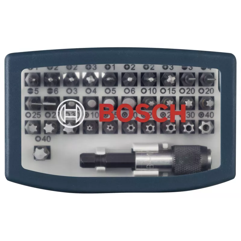 Bosch sada skrutkovacích bitov 32-dielna Torx, Phillips, Pozidriv, šesťhran, drážka, Torq-Set dĺžka 25 mm