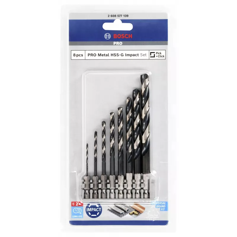 Bosch HSS sada špirálových vrtákov 2608577139 Impact Control 8-dielna 2-10 mm