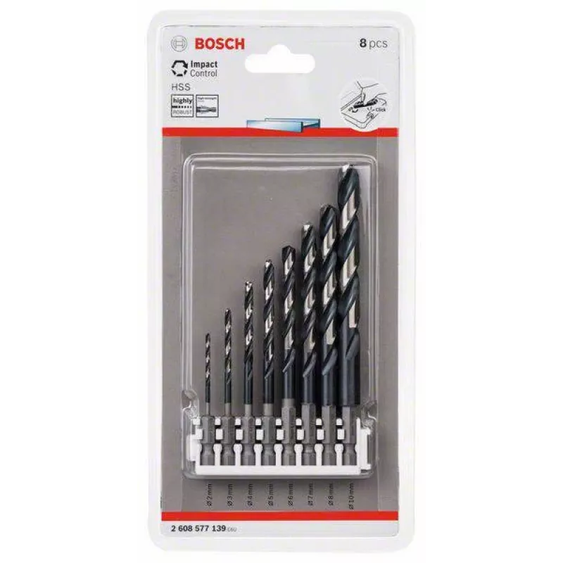 Bosch HSS sada špirálových vrtákov 2608577139 Impact Control 8-dielna 2-10 mm