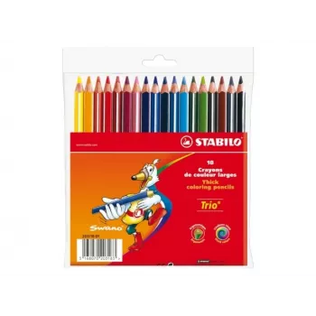 STABILO Trio pastelky, 4,2 mm, sortiment farieb, 18 kusov