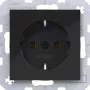 Hager WAS1100BG SCHUKO zásuvka Typ F svorky na zasunutie Night Black Glossy