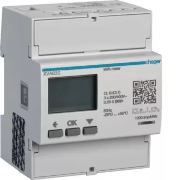 Hager XVA630 3-fázový merač energie na meranie prebytku z fotovoltiky