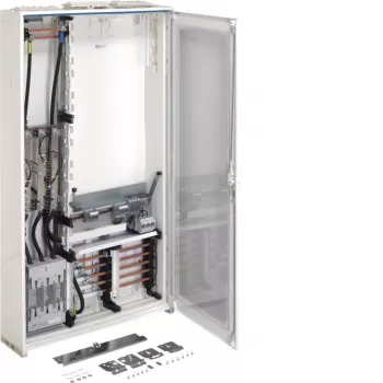 Hager FP93W1N rozvádzač s prúdovými transformátormi a elektromermi, 3 polia, 1 meracie miesto, IP44, RAL 9010