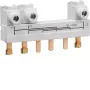 Hager HZC708 3-polová kolíková zbernica 63-80A 10mm² 12 modulov 210mm sivá