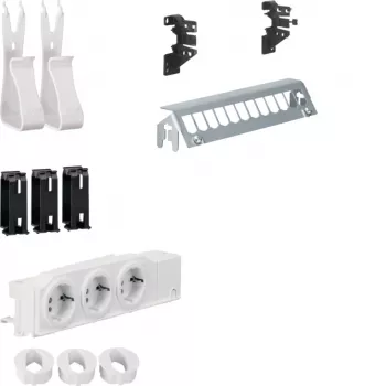 Hager multimediálna súprava UM00M2 s 3 zásuvkami 12-port patch panel bez RJ45
