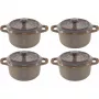 Staub Mini Cocotte sada 4-dielna keramika okrúhla antikgrau 10 cm