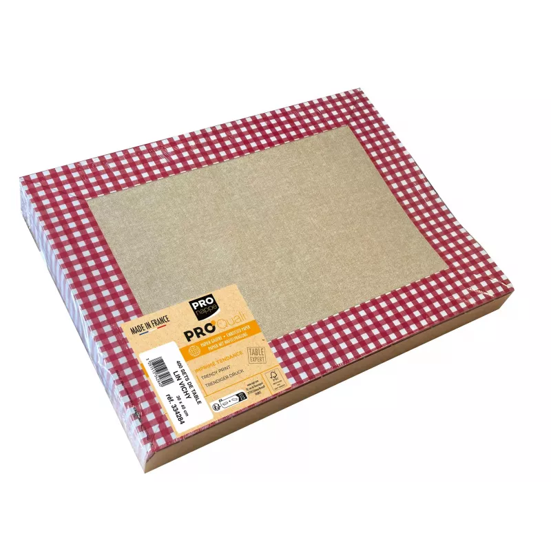 PROnappe 400 podložiek Leinen Vichy viacfarebných 30,0 x 40,0 cm