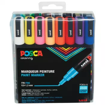 Faber-Castell UNI PC-3M sada fixiek - 16 rôznych farieb