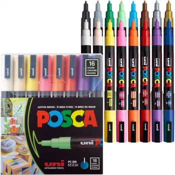 Faber-Castell UNI PC-3M sada fixiek - 16 rôznych farieb