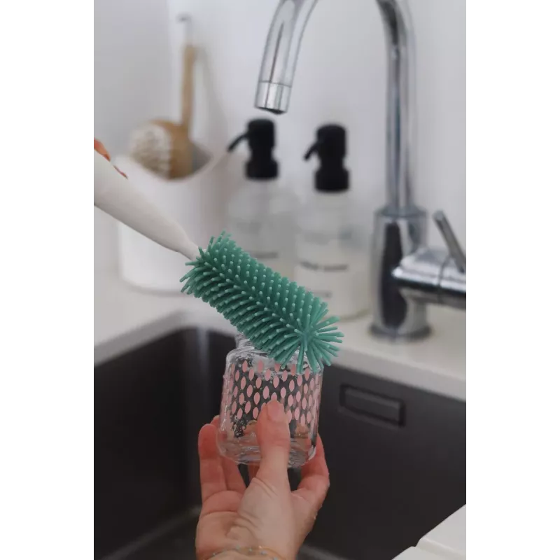 Beaba silikónová kefa na fľaše a cumlíky Sage Green