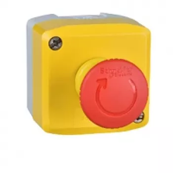 APC XALK178F núdzové tlačidlo STOP, 40 mm hríbové tlačidlo, červená/žltá, IP69K, polykarbonát, 600 V