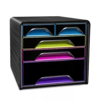 CEP Office Solution Smoove Zásuvková jednotka na stôl A4 5 zásuviek biela/multicolor transparentná