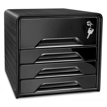 CEP Office Solution Smoove Secure Zásuvkový box čierny DIN A4 4 zásuvky