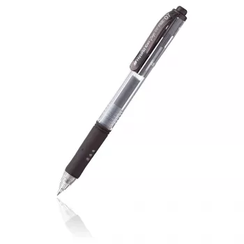 Pentel Hybrid Gel Grip vysúvacie gélové pero - čierna náplň - 0,7 mm - stredný - priehľadné telo - kovový hrot