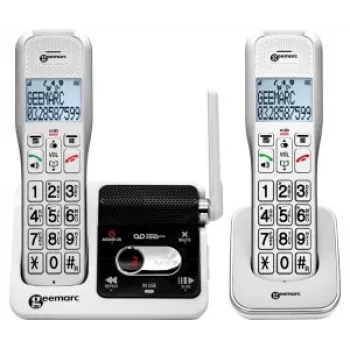 Geemarc AMPLIDECT 595-2 U.L.E Duo bezdrôtový telefón s 2 mikrotelefónmi - základňová stanica - nabíjacia stanica
