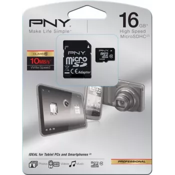 PNY Technologies HP High Performance MicroSDHC karta 16 GB Class 10 U1 s SD adaptérom