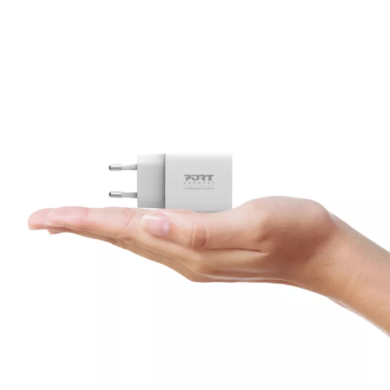 PORT Designs PORT Connect nástenná nabíjačka 20W USB-C PD s úložným puzdrom biela