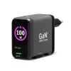 PORT Designs nástenná nabíjačka Type C PD 100W GaN OLED PD 3.0 vyťahovací Type C kábel - EU