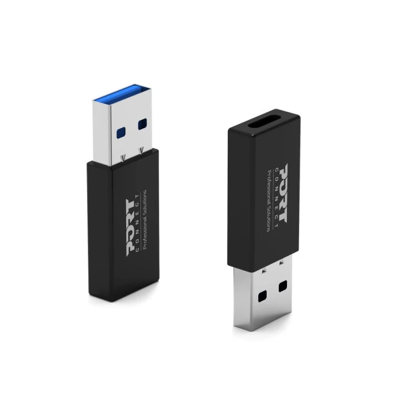 PORT Designs USB-A na USB-C konvertor - USB 2.0 adaptér - čierny