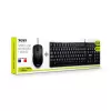 PORT Designs 900900 plnohodnotná káblová USB klávesnica a myš set, AZERTY rozloženie, čierna
