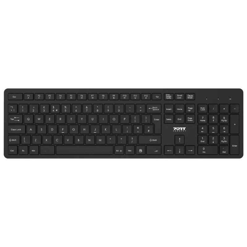 PORT Designs 900904 plnohodnotná bezdrôtová klávesnica a myš set - AZERTY - čierna