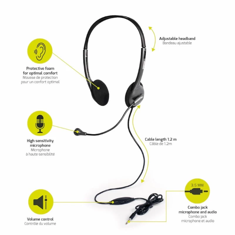 PORT Designs PORT Connect káblový on-ear headset s mikrofónom