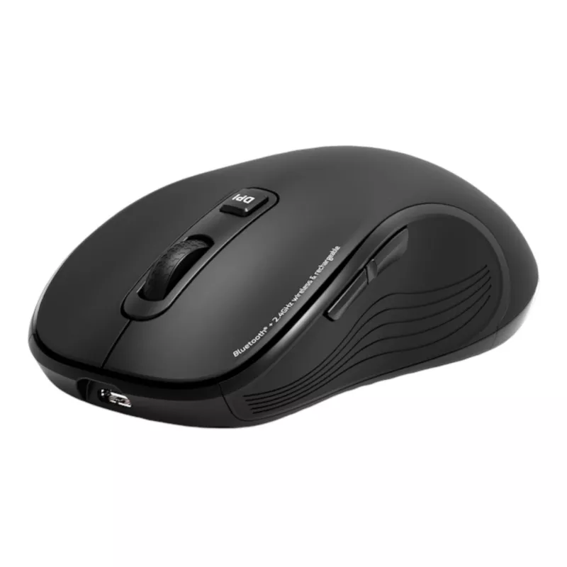 PORT Designs PORT Connect Professional ESSENTIAL bezdrôtová optická myš - 5 tlačidiel - 2,4 GHz, Bluetooth - USB prijímač - čierna