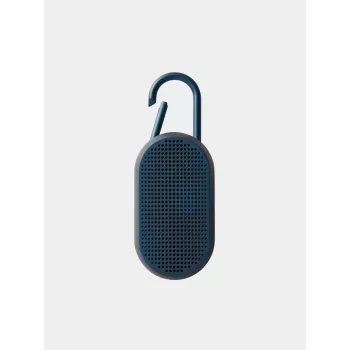 Lexon Mino T prenosný Bluetooth reproduktor s nabíjacou stanicou a karabínkou, tmavomodrý, IPX4, 3W, TWS, diaľkové spúšťanie selfie, LA124DB9
