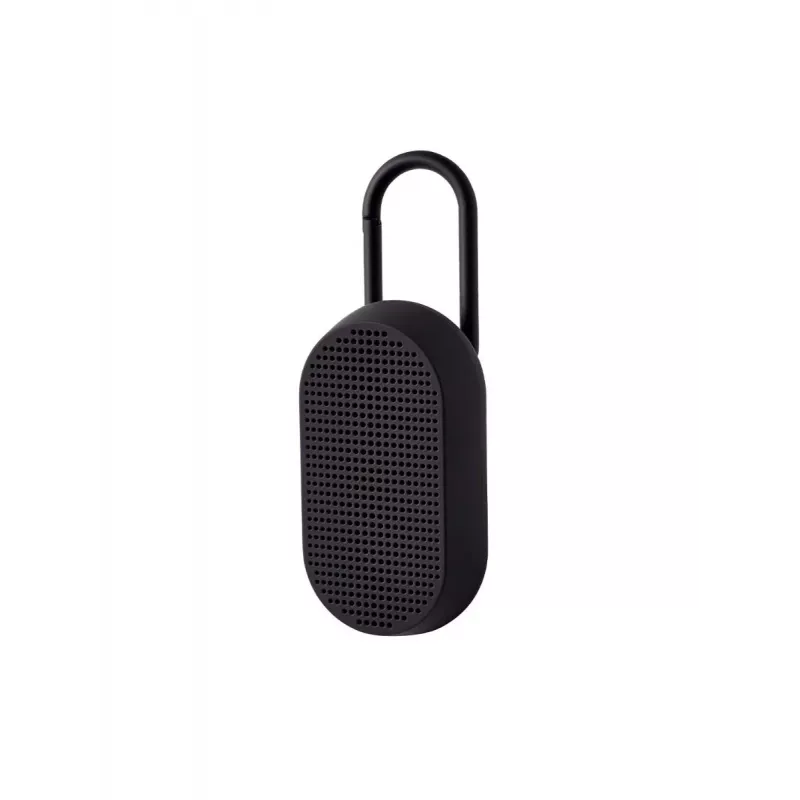 Lexon Mino T prenosný Bluetooth reproduktor s nabíjacou stanicou a karabínkou, čierny