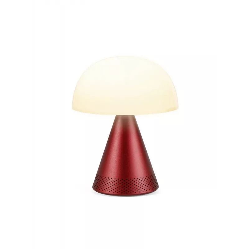Lexon Mina Audio L LED lampa s Bluetooth reproduktorom tmavá červená LH76DR