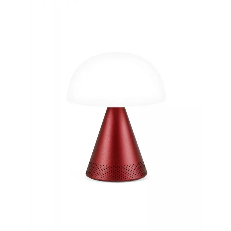 Lexon Mina Audio L LED lampa s Bluetooth reproduktorom tmavá červená LH76DR