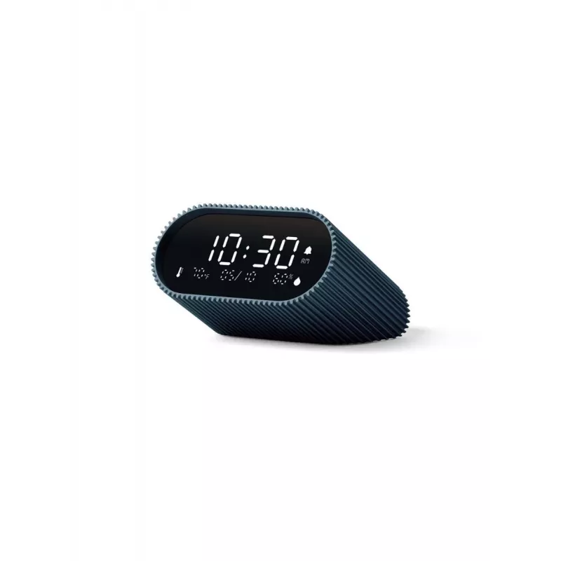 Lexon Ray Clock digitálny budík so senzorom teploty a vlhkosti, oceánska modrý LR155OB3