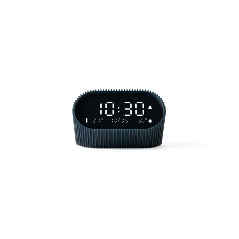 Lexon Ray Clock digitálny budík so senzorom teploty a vlhkosti, oceánska modrý LR155OB3