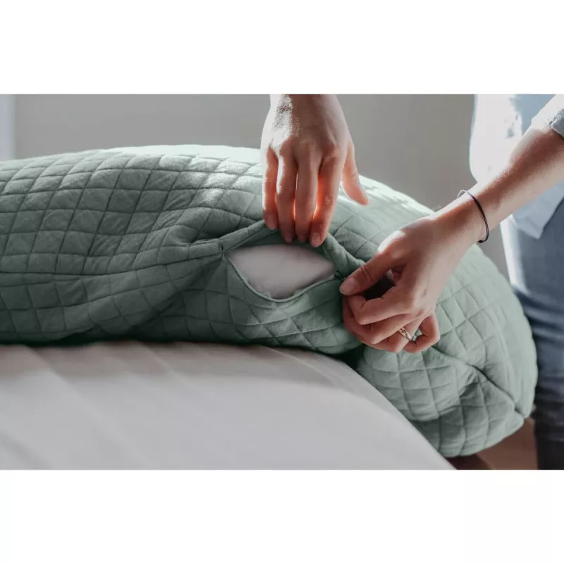 Beaba Big Flopsy vankúš na dojčenie a tehotenstvo Fleur de Coton šalviovozelený
