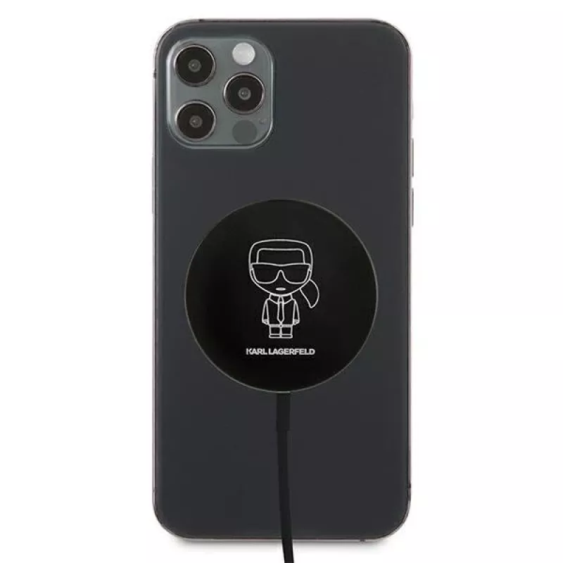Karl Lagerfeld MagSafe-kompatibilná bezdrôtová nabíjačka 15W čierna
