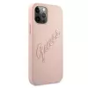 Guess GUHCP12LRSAVSRG Saffiano Vintage Script pevné puzdro pre Apple iPhone 12 Pro Max, ružová