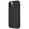 AMG pevné kožené puzdro s razeným vzorom pre Apple iPhone 12 Pro Max 6,7 palca čierne