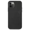 AMG pevné kožené puzdro s razeným vzorom pre Apple iPhone 12 Pro Max 6,7 palca čierne