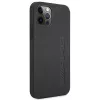 AMG pevné kožené puzdro s razeným vzorom pre Apple iPhone 12 Pro Max 6,7 palca čierne