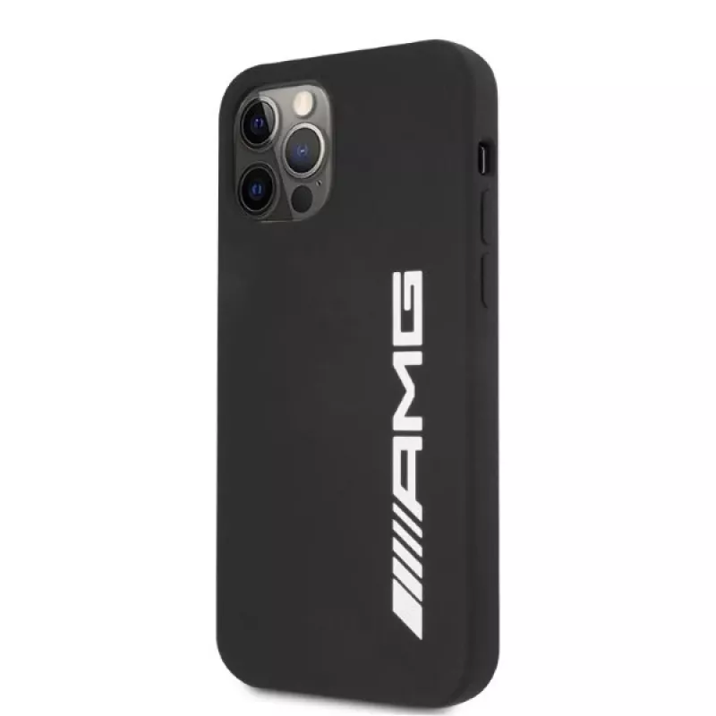 AMG AMHCP12LSGLBGN iPhone 12 Pro Max 6,7 palca čierne silikónové puzdro s veľkým logom